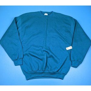 NEW Men's Vintage Tultex SuperWeight Sweatshirt Deadstock Blank Teal XL